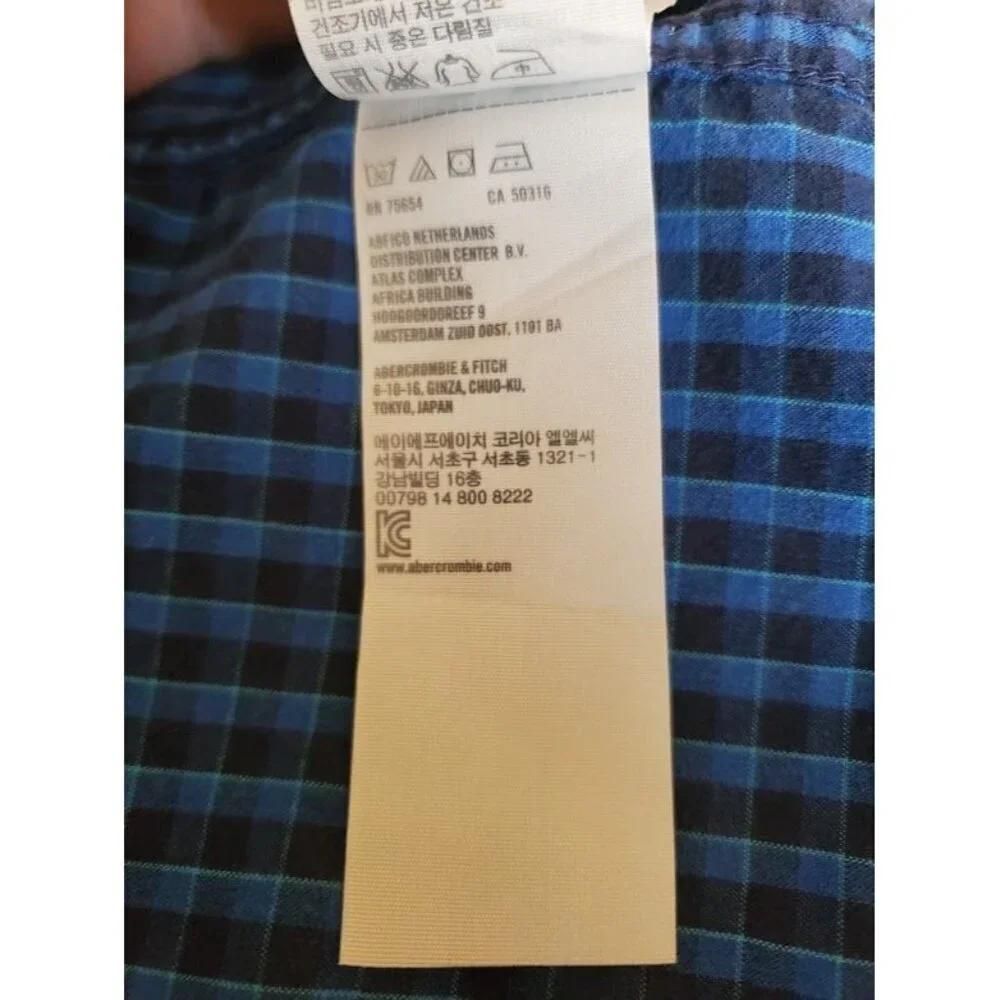 Hollister Mens Blue Plaid Button-Up Shirt Size S 100% Cotton Long Sleeve Casual - Picture 5 of 7